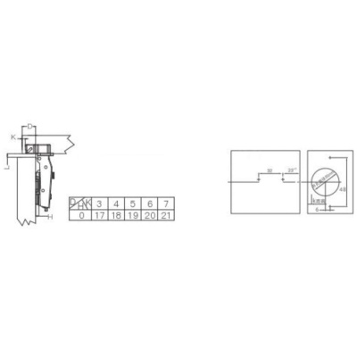 Петля Nuomi Bullet 105 град., прямая ответная планка, без доводчика и пружины, хром