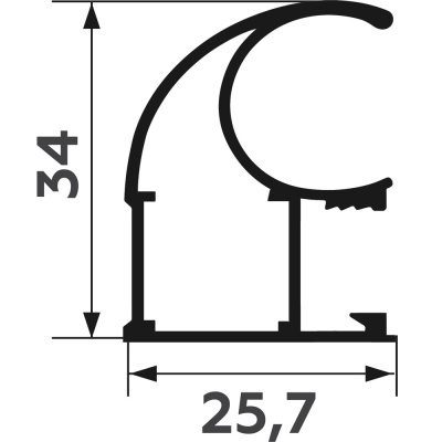 ПРЕМИАЛ Вертик проф С-асим Черный муар 4,8м