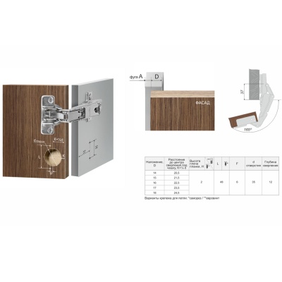 Н600А02/0112 Петля BOYARD/205АЕ с МП, трансформер, 165*, накладная