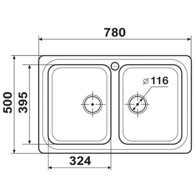 Мойка каменная Аполлион (Полярные шапки) GPRY 12 с арматурой