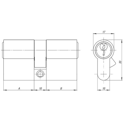 Цилиндровый механизм AZ1000Key60 CP хром
