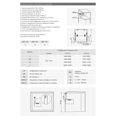 020707 Подъемник Premial ALLA GRAZIA на двойные фасады 700-1040 D 4.9-6.8кг БЕЛЫЙ