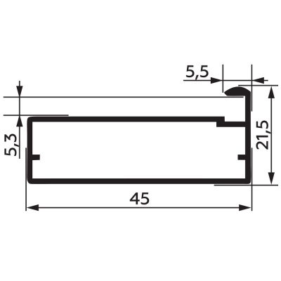 RF-05/BLANDO Профиль фасадный под стекло черный анод (3м хлыст)