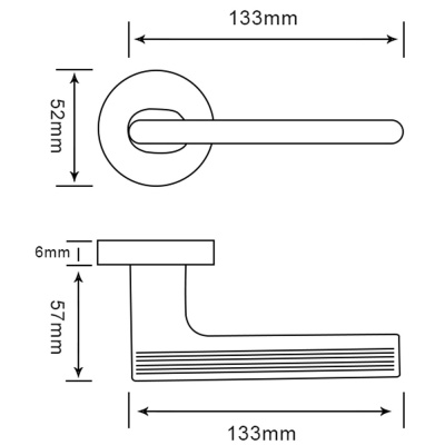 Ручка дверная RAP 26 SLIM-R BL на круглой розетке 6мм, цвет черный