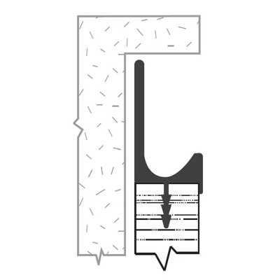 Профиль-ручка врезная L для кухонных баз JERKY хром матовый 5 м