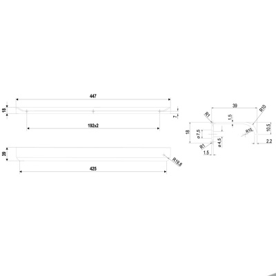RТ110BL.1/000/450 Ручка мебельная торцевая AL MONTE BOYARD