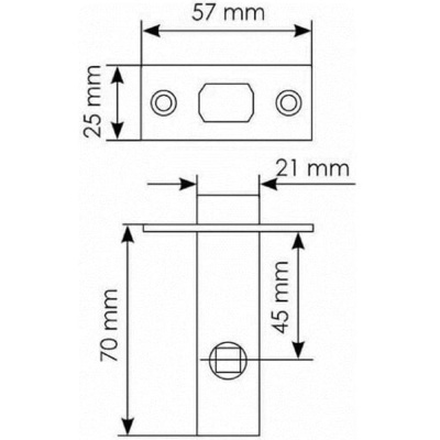 Задвижка врезная B6-45 SN никель