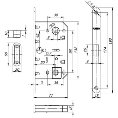 Защелка магнитная врезная ML96WC-50 BL черный