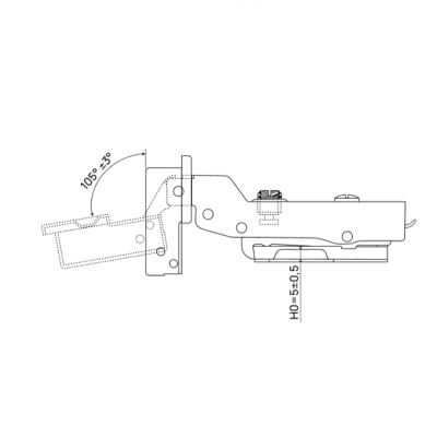 Петля полунакладная SENZA SIMPLE clip-on с доводчиком на 4 отверстия