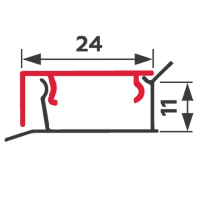 Плинтус для кухонных столешниц Квадро 3,05м хром матовый