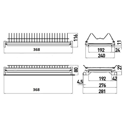 253 Посудосушитель вариант-3 400мм хром