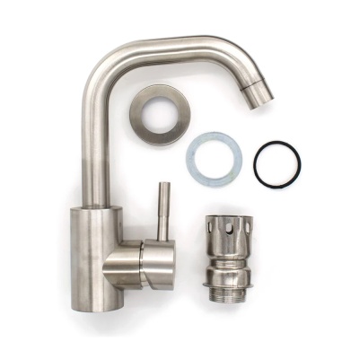 67-0-781 Смеситель д/кухни однорыч, нерж.сталь, картридж 40мм