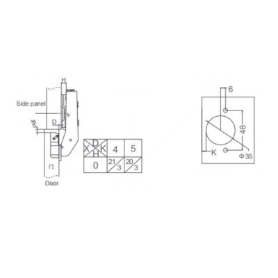 Петля 90 градусов под фальшпанель, Накладная(1)