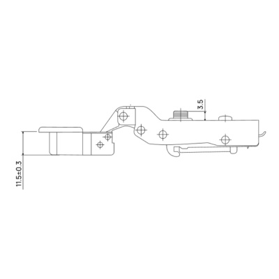 Петля полунакладная SENZA SIMPLE clip-on с доводчиком на 4 отверстия