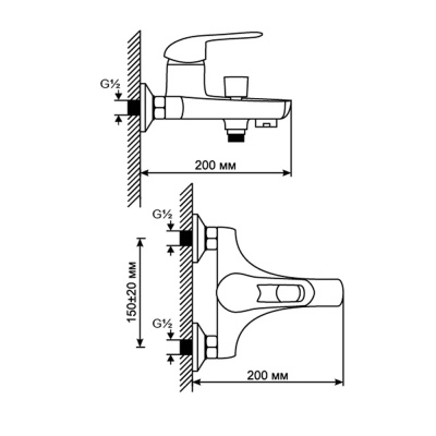 Смеситель д/ванны Mixline ML05-01
