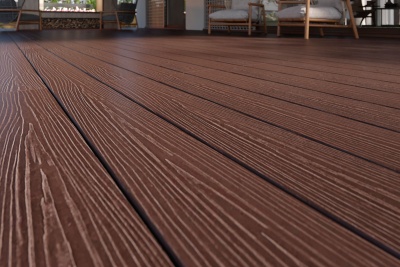 Террасная доска пустотелая 145*25*3000 ВЕНГЕ шлифованная двухсторонняя под дерево/вельвет