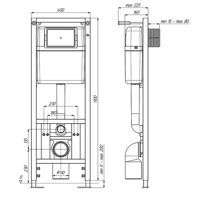 Система инсталляции АНИ WC1110 (без кнопки) (кнопка1310)