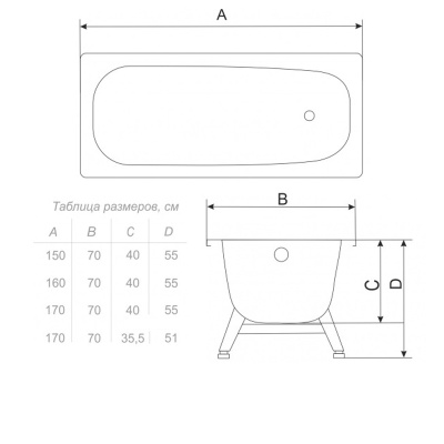 Ванна Белая орхидея сталь с опорной подставкой 160*70*40 без ранта
