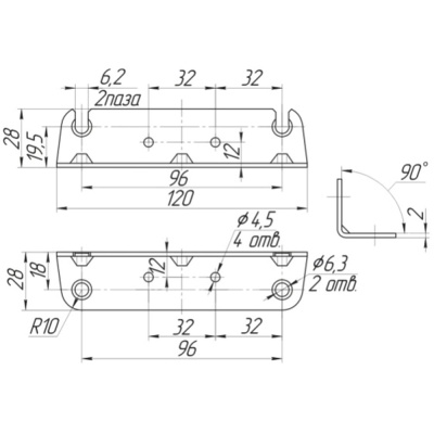 Кронштейн стяжки кроватной СК-1(уголок)