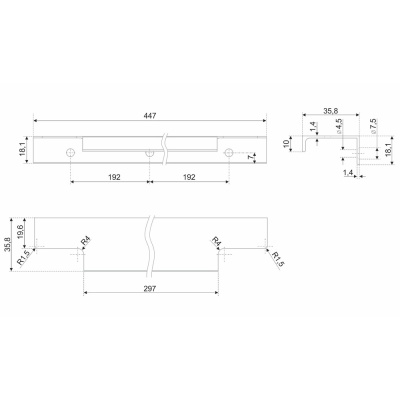 RТ109W.1/000/450 Ручка мебельная торцевая AL RAY BOYARD