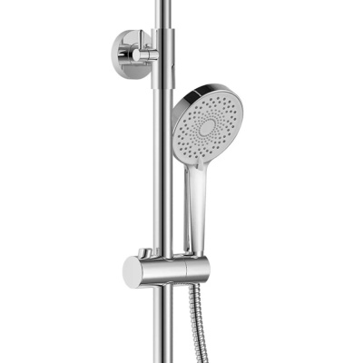 HB24590 Haiba Смеситель д/душа со стойкой, склад.излив с перек.верх.душ, лейка кар.30мм, хром