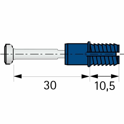 Дюбель SENZA быстрого монтажа  (тип H) M8*42mm Синий (3000шт/уп)