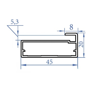 RF-06/MARCO профиль фасадный под стекло белый глянец (6м хлыст)
