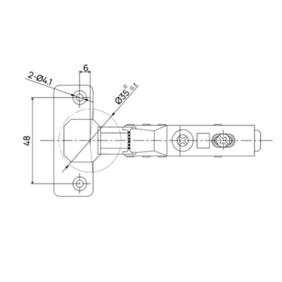 Петля полунакладная SENZA SIMPLE clip-on с доводчиком на 4 отверстия