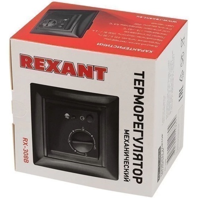 Терморегулятор механический RX-308B черный REXANT
