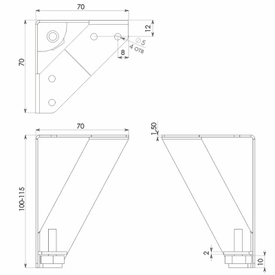 N333W.2/100 Опора регулируемая VIVA