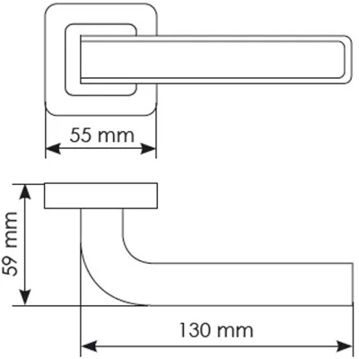Ручка дверная EON, MH-46 SC/W-S55,на квадратной накладке, мат.хром/,белый