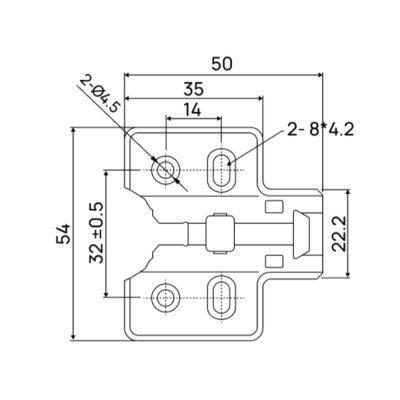 Петля полунакладная SENZA SIMPLE clip-on с доводчиком на 4 отверстия