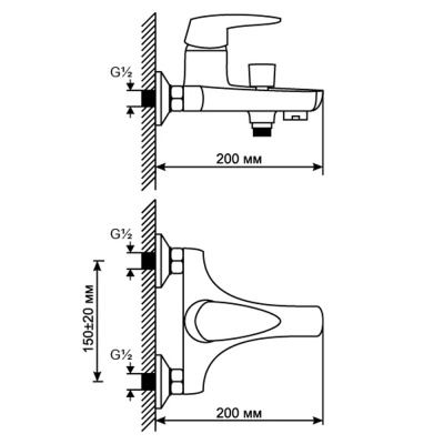 Смеситель д/ванны Mixline ML08-01