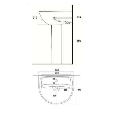 Умывальник Эталон 55 белый