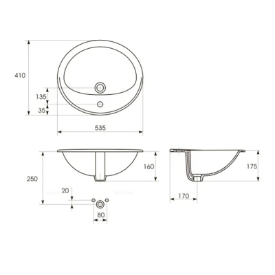 Раковина Cersanit Calla 54 встраиваемая S-UM-Cl/1-w
